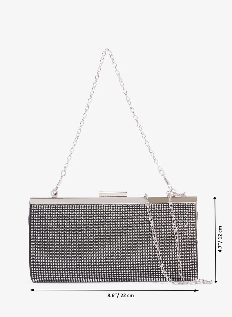 Ella Limited Edition Black Rhinestone Embellished Clutch for Women | Best Price UAE